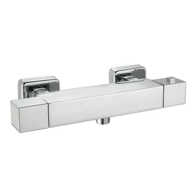 Produktbild von Duschmischbatterie K2O Chillout Relax 26,2x6,3x7,1 cm Quadratisches Design aus Chrom-Messing mit Thermostatarmatur und 2 Griffen