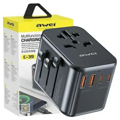 Zdjęcie produktu dla Ładowarka AWEI C-39 35W USB GaN 4w1 uniwersalna czarny