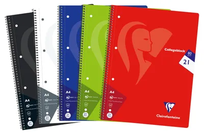 Produktbild von Clairefontaine 20x Collegeblock, 80 Blatt 90g liniert, Farben sortiert 307256C