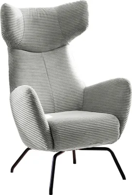 Produktbild von KAWOLA Sessel LOTTE Ohrensessel Cord hellgrau