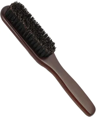 Immagine prodotto di Spazzola per barba realizzata con setole di pelo di cinghiale al 100%, con manico in legno di noce, dal design ergonomico, ideale per la cura della barba