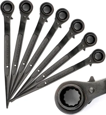 Produktbild von 6 x Ratsche Gerüstbauratsche Gerüstbauknarre Gerüstratsche Gerüst Ratschenschlüssel 19-22mm
