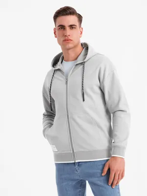 Zdjęcie produktu dla Ombre miękka strukturalna bluza z kapturem szara S