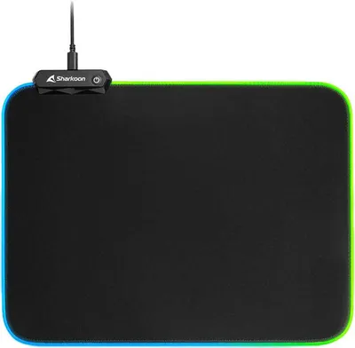 Obrázok produktu pre Sharkoon 1337 RGB V2, Čierna, Jednofarebné, Napájaný z USB, Protisklzové nožičky, Herná podložka pod myš