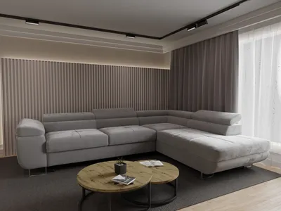 Produktbild von 4ALLHOME Ecksofa Luna mit Schlaffunktion, Couch, Sofa mit Bettkasten, Eckcouch, L-Form Seite: Rechts, Monolith 84 Hellgrau