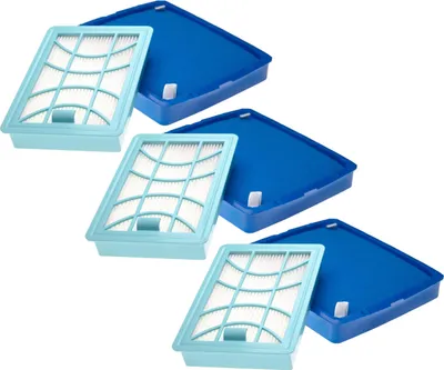 Produktbild von vhbw 3x Abluft-Filter, 3x Ansaugfilter kompatibel mit Philips PowerPro Expert FC9731, FC9730, FC9732, FC9728/01, FC9729/09, FC9728/81 Staubsauger