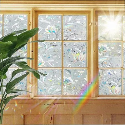 Produktbild von Selbstklebendes Dekorationsblatt - Spiegel-Folie mit Blumen-Muster - 70 x 165 cm