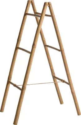 Produktbild von BELIANI Handtuchleiter Naturfarben Bambusholz Klappbar Holzleiter Bambusleiter mit 6 Stangen Bedezimmer Schlafzimmer Wohnzimmer Dekoration