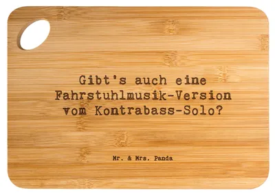 Produktbild von Mr. & Mrs. Panda Frühstücksbrett Spruch Kontrabass Solo - Transparent - Geschenk, Instrument, Streichinstrumente, Jazzbands, Humor, Schneidebrett, Musik, Musiker, Lernen