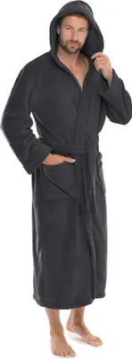 Zdjęcie produktu dla Szlafrok Florida XXL, kolor antracytowy, z mikrofibry typu coral-fleece, gramatura 260 g/m², z kapturem