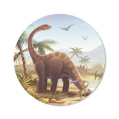 Produktbild von MuchoWow® Mauspad Mousepad Dinosaurier - Landschaft - Tropisch - Kinder - Jungen 30x30 cm - Mousepads - Maus Mat - Pad - Mausunterlage - Tischunterlage - Schreibtischmatten