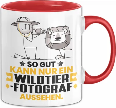 Produktbild von Wildtierfotograf Geschenk Tasse So Gut Kann Nur Ein Wildtierfotograf Aussehen Geschenkidee Kaffee-Becher (Rot)