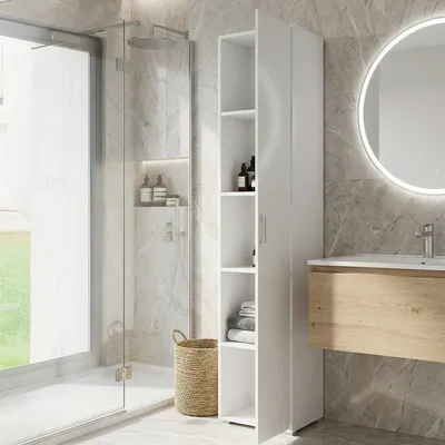 Produktbild von Dmora Allzweckschrank 1 Tür Weiß 45x195 cm 4 Regale
