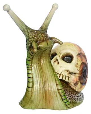 Produktbild von Schädel Kopf Schnecke aus Harz, Halloween Figur für Garten und Dekoration