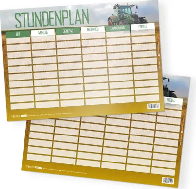 Produktbild von itenga Stundenplan Traktor auf dem Feld DIN A4 einseitig abwischbar