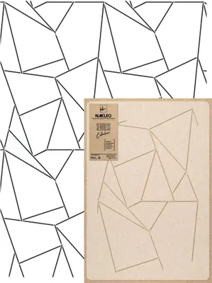 Produktbild von Wandschablone Groß Muster, Malschablone 59x95 cm Linien Dreieck Figur Wiederverwendbare Kunststoff, Geometrische Tapete Wandgestaltung