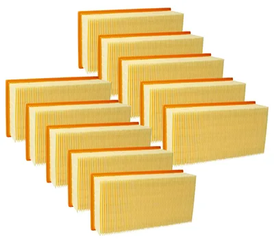 Produktbild von vhbw Filterset 10x Staubsaugerfilter kompatibel mit Kärcher NT3501E, NT3501, NT3500E, NT3500, NT2000E Staubsauger - Hauptfilter, Flachfalten-Filter