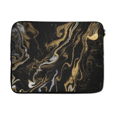Produktbild von MuchoWow® Laptop Hülle 15 Zoll Marmor - Silber - Gold - Abstrakt Laptoptasche - Laptoptasche - Sleeve - Rundum-Schutz