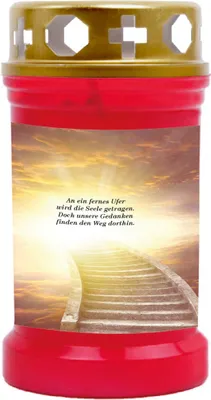 Produktbild von Grabkerze Rot, Brenndauer: 40 Stunden, Motiv: Treppe