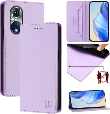 Immagine prodotto di Custodia in pelle per Huawei Nova 9/Honor 50, flip case con slot per carte, portafoglio e supporto Viola