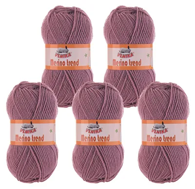 5 x 100g Strickgarn Merino trend aus 49% Merino-Wolle Strickwolle Wintergarn Handstrickgarn pastellviolett