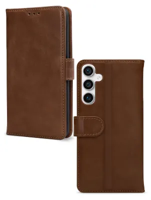 Produktbild von Mobilize Wallet Handyhülle für Samsung Galaxy S23 FE Hülle Echtes Leder Klapphülle Geldbörse - Braun