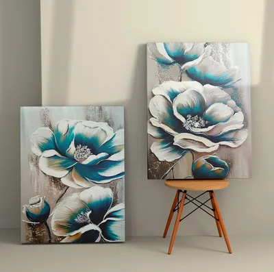Obrázek produktu pro Wallity, 2KNV4237 - 50 x 70, Dekorativní malba na plátně (2 kusy), Vícebarevné, 100 % plátno, 50 x 70 cm