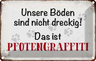Produktbild von vianmo Blechschild 20x30 cm Hund Boden Pfotengraffiti Tier Haustier