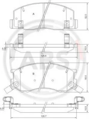 Produktbild von A.B.S. 37399 - OE 04465 28340 Bremsbelagsatz für Previa R1, R2