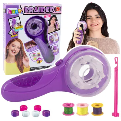 Produktbild von Haar-Schönheitsset, Flechtmaschine, Fäden, Gummibänder, Perlen