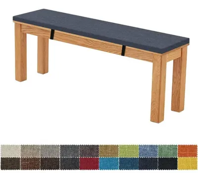 Image de Coussin de sol pour banc, dimensions 80x30x5 cm, amovible, lavable, antidérapant, gris et bleu