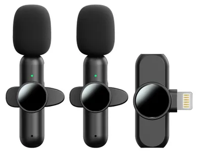 Produktbild von AIORBER Mini Lavalier Mikrofon, kabellos mit Bluetooth & Geräuschunterdrückung, Automatische Verbindung, für TikTok, Vlogs, Online-Unterricht, Schwarz