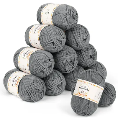 Obrázok produktu pre Sada priadze na háčkovanie, 600 g, 5-nitá bavlna, 12 x 50 g, farebná, vhodná na amigurumi a ručné práce