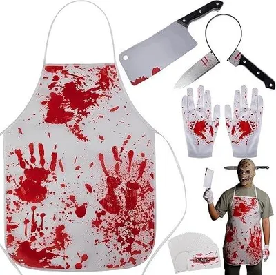 Zdjęcie produktu dla Kostium rzeźnika fartuch krwawy halloween dla mężczyzn dorosłych