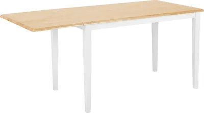 Zdjęcie produktu dla BELIANI Stół do jadalni jasne drewno kauczukowe białe nogi rozkładany prostokątny 160/120 x 75 cm styl skandynawski