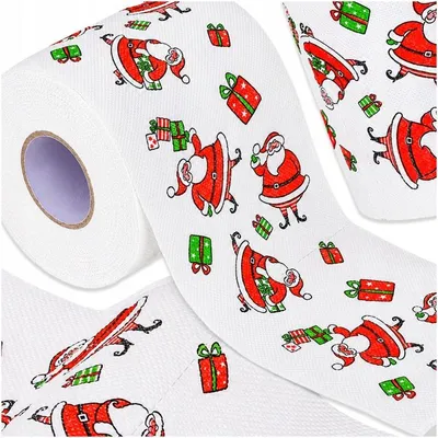 Produktbild von Weihnachts-Toilettenpapier mit Weihnachtsmann-Motiv 100 Blatt 13 m lustige Deko Geschenk