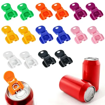 Dosenöffner-Set 16 Stück, 8 Farben, Kunststoff, wiederverwendbar