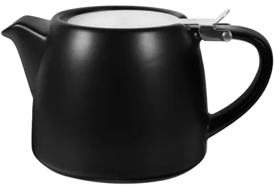 Teekanne mit Sieb, Keramik, 500 ml, schwarz