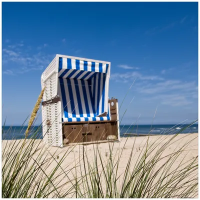 Produktbild von Wallario Möbeldesign / Aufkleber, geeignet für Ikea Lack Tisch - Strandkorb in 55 x 55 cm