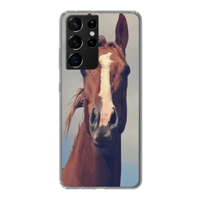 Produktbild von MuchoWow® Handyhülle Schutzhülle Hülle für Samsung Galaxy S21 Ultra Pferd - Wolken - Porträt Silikon Softcase Handy Hülle - Mobiltelefon