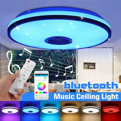 Produktbild von Led Deckenleuchte mit Bluetooth Lautsprecher, 60W Sternenhimmel Deckenlampe mit Fernbedienung,  Dimmbar für Kinderzimmer Schlafzimmer [+]