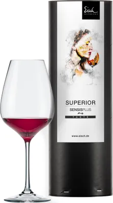 Image de Lot promotionnel comprenant 2 verres à Syrah 500/23 dans un tube cadeau SUPERIOR SENSISPLUS 25002023, avec cadeau et don