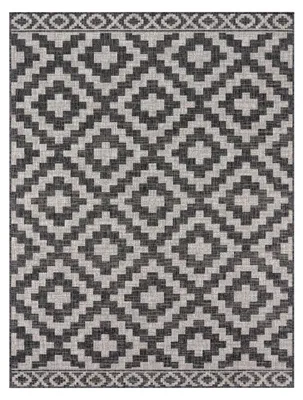 Produktbild von TT Home In-& Outdoorteppich Wetterfest Terrasse Geometrisches Rauten Boho Skandi Design Größe 160x220 cm