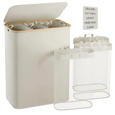 Obrázek produktu pro Koš na prádlo, objem 160 litrů, skládací design, bílá barva