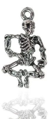 Produktbild von 5 Skelett - Anhänger, 25x14 mm antiksilber Geschenkanhänger Halloween