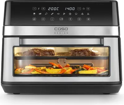 A CAS 3186 AirFry Duo Chef oven with food cooking inside.