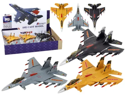 Produktbild von Lean Toys Flugzeugmodell mit Friktionsantrieb, grau, schwarz oder gelb
