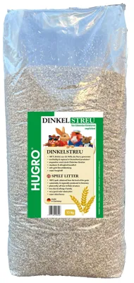 Produktbild von HUGRO Dinkelstreu Kleintierstreu, 15kg, Heimtierstreu, Vogelstreu, nachhaltige Einstreu