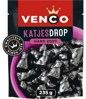 Produktbild von Venco Katjesdrop Lakritz 235g – Süßer und salziger Lakritzgenuss
