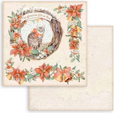 Obrázok produktu pre Papier 30x30 - Stamperia - Vianočné girlandy